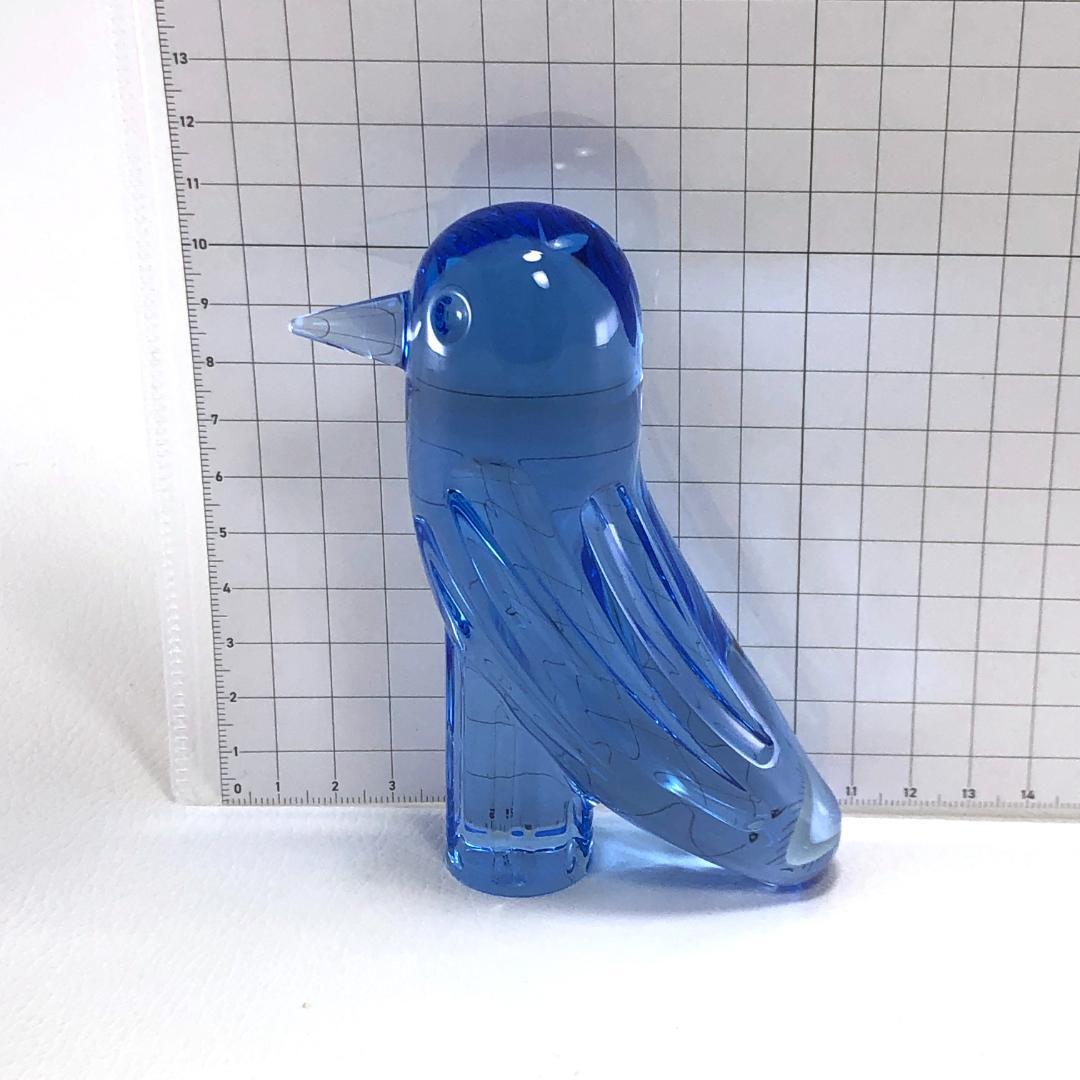 【美品】バカラ／ファウナクリストポリス バード ブルー／BC260