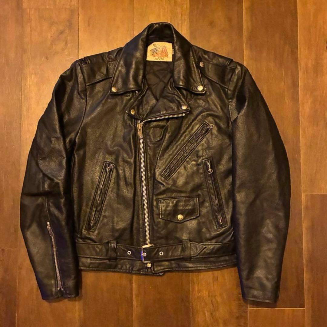 80s us vintage Excelled レザーダブルライダースジャケット