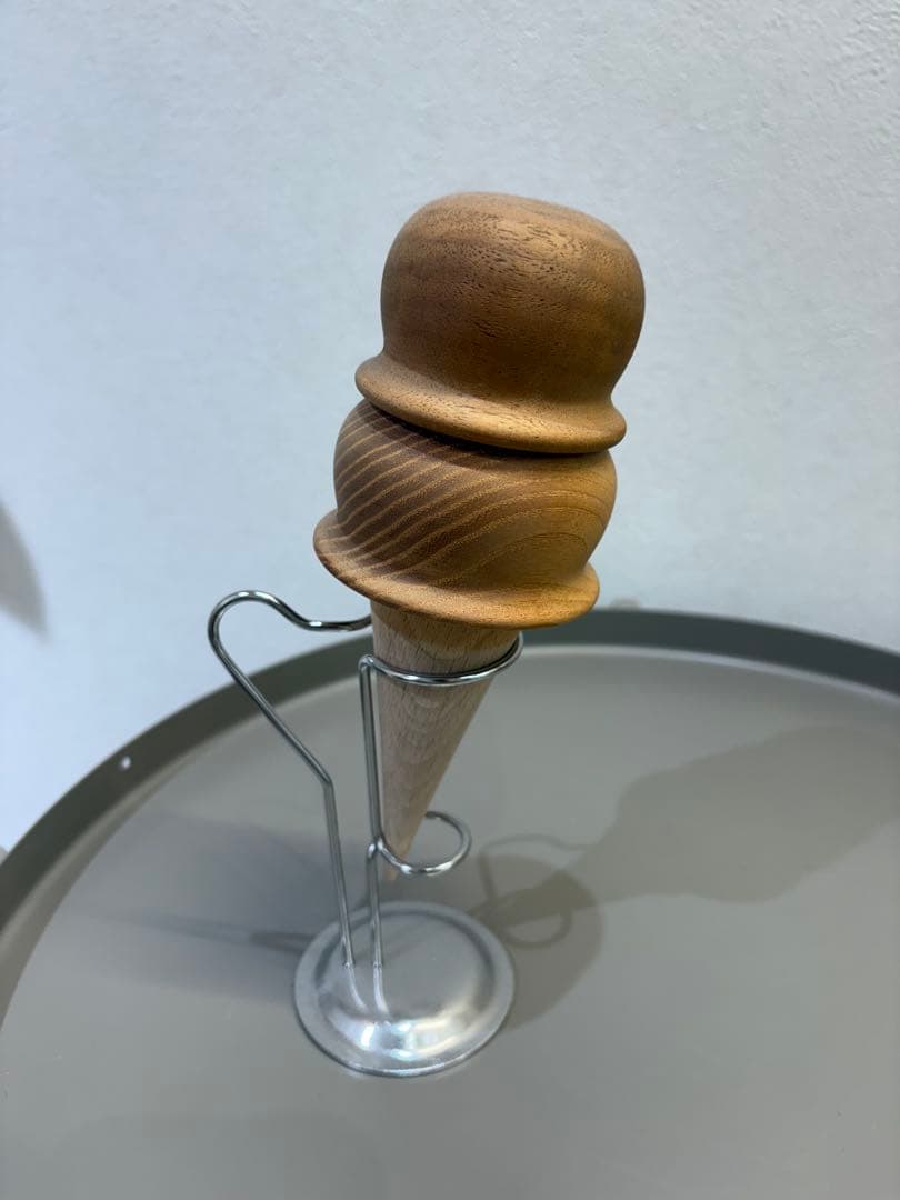seesee アイスクリームコーン型 木製 花瓶