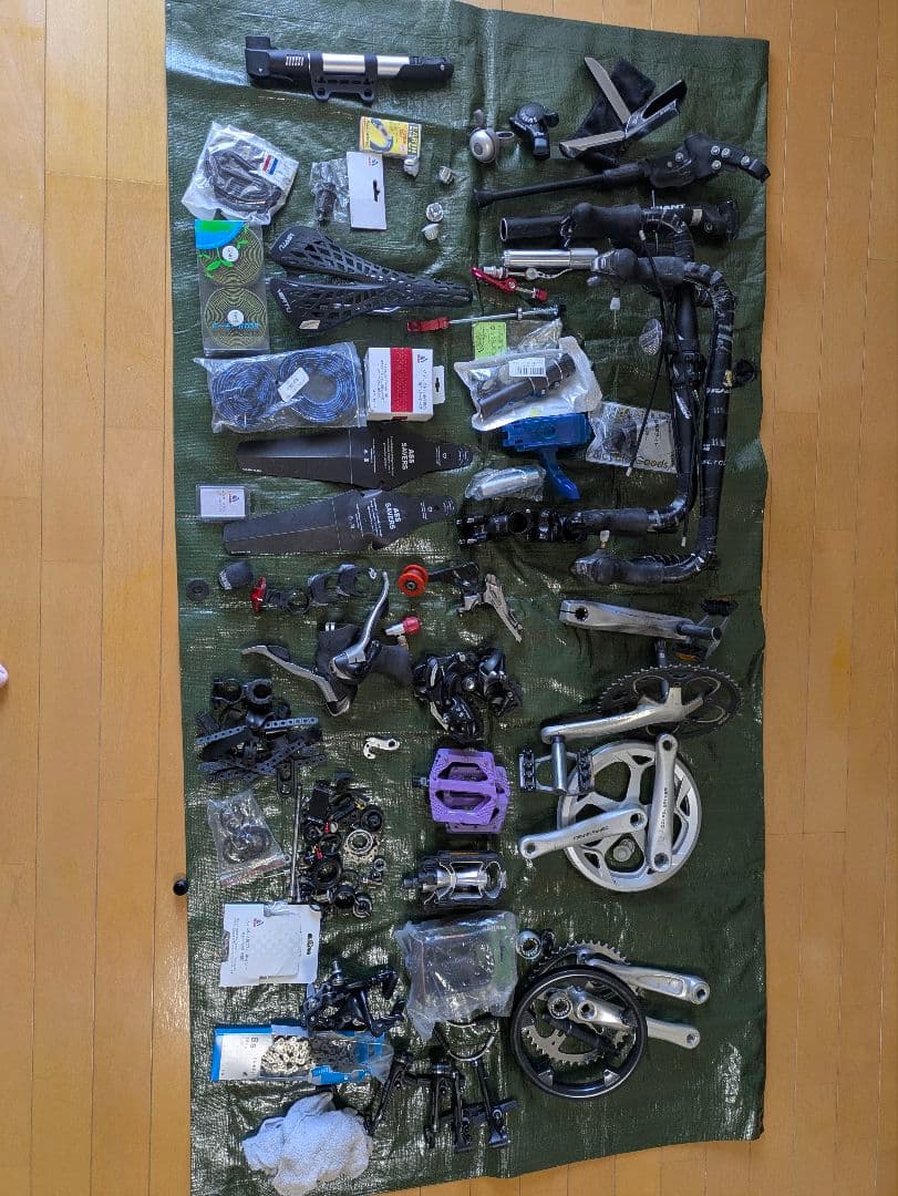 ジャンク自転車　ロードバイク　パーツ　部品　セット