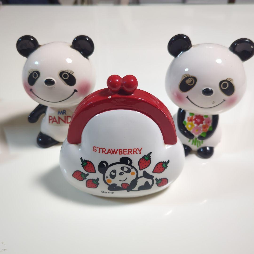 ルネパンダ　内藤ルネ　　貯金箱　ミスターパンダ　　レア　昭和レトロ3点セット