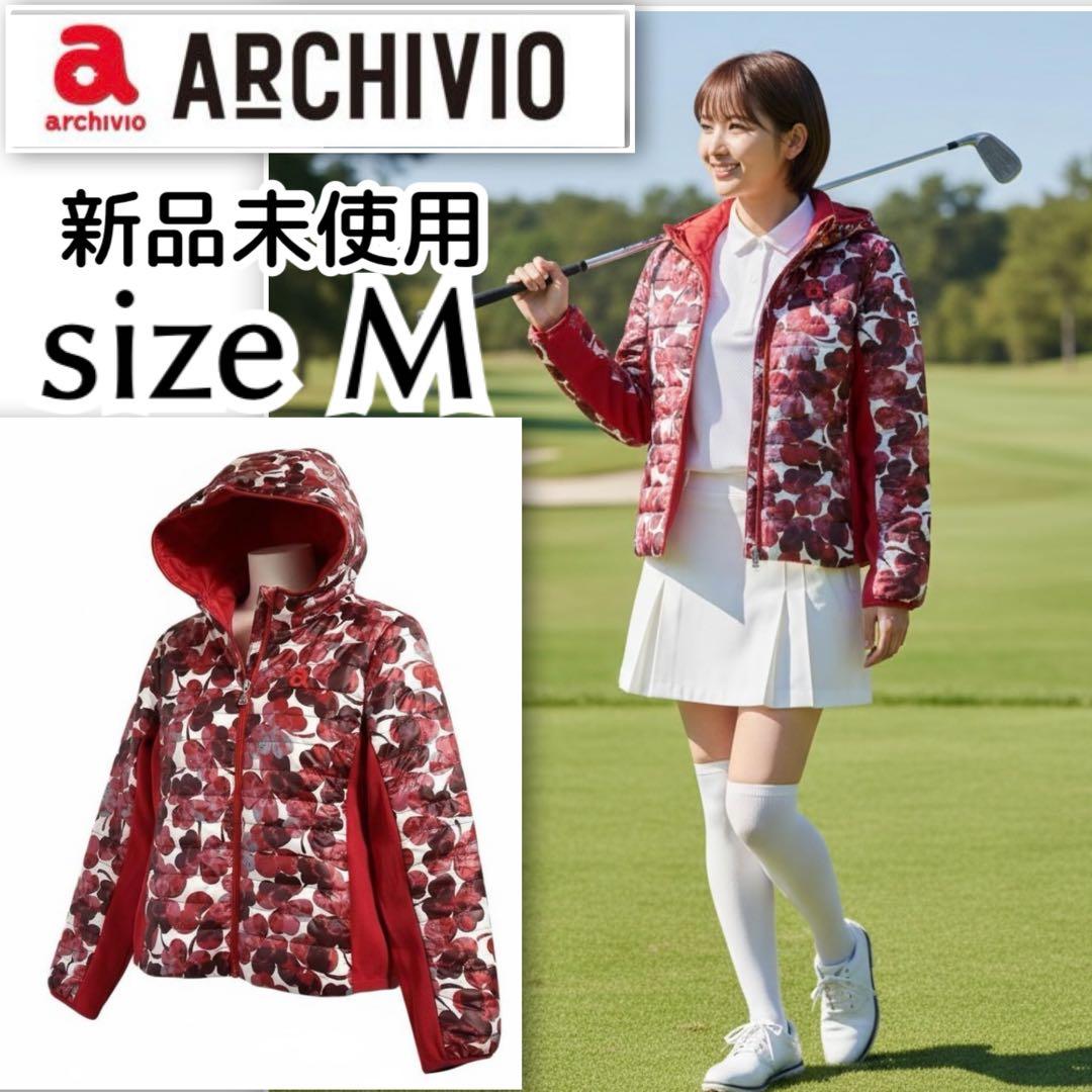 未使用 アルチビオ クローバー柄 中綿 ブルゾン 38 サイズ M ゴルフウェア