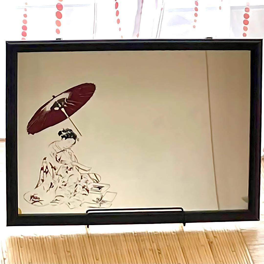 ハンドメイド　アート　ミラー　壁掛け　和風　伝統/Japanese Style