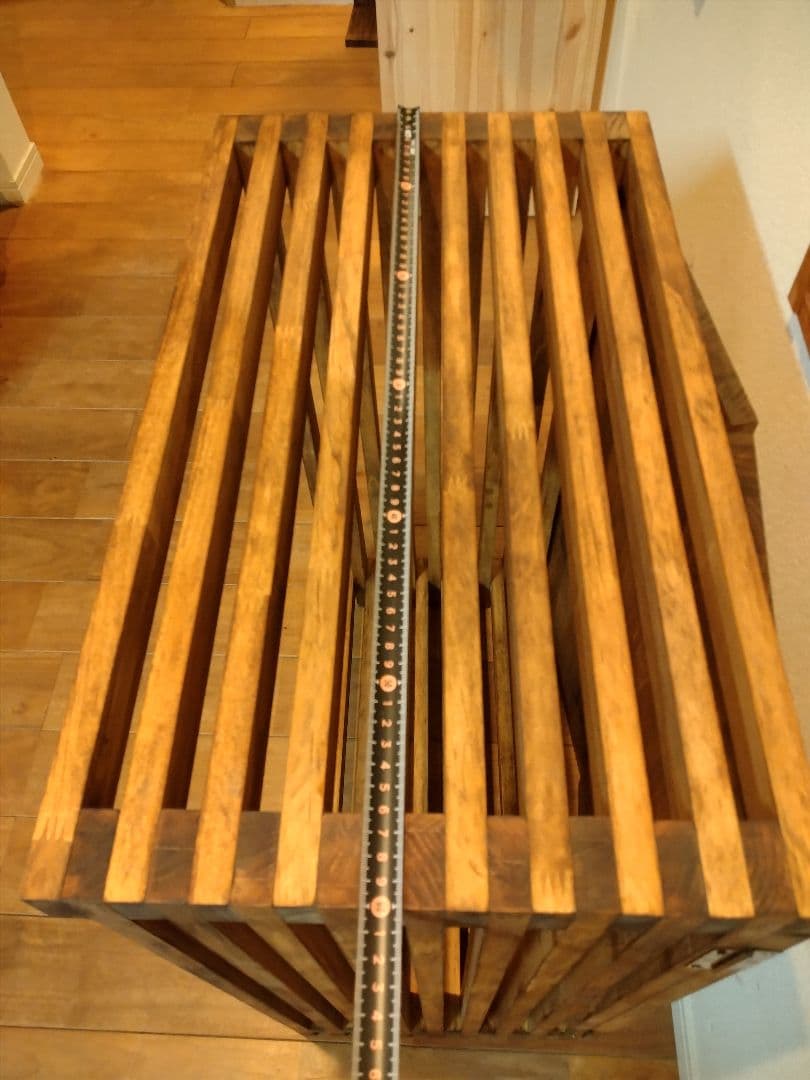 木製　ハンドメイド　オーダー　ワトコオイル　水槽台　アクアラック　ベンチシェルフ