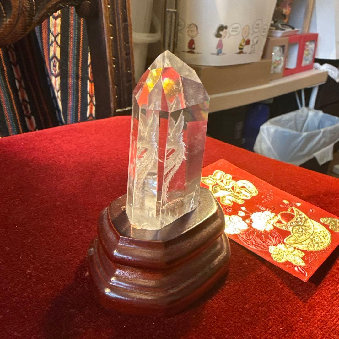 風水改運中心　クリスタル フェニックス 彫刻 置物