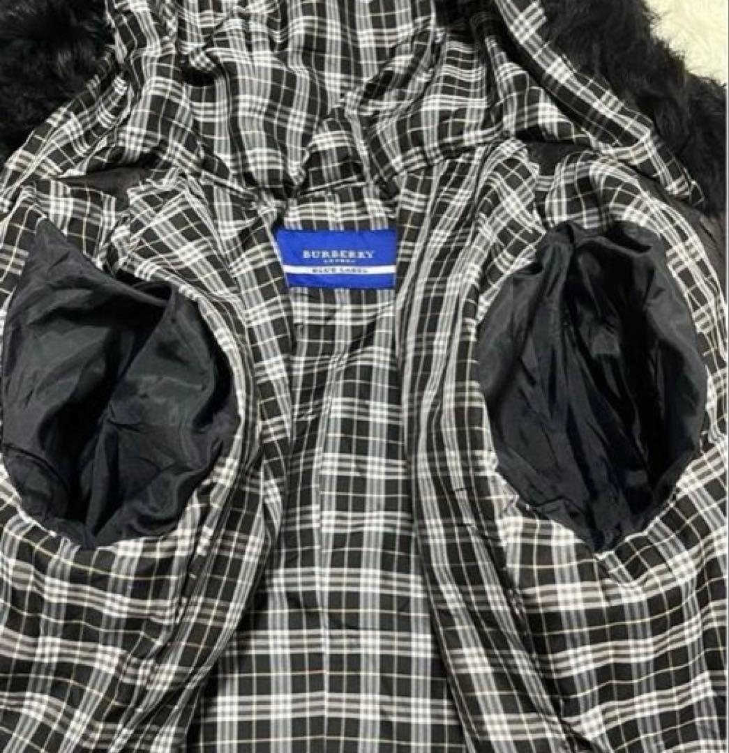 未使用　バーバリーブルーレーベル　ラムレザー ダッフルコート 黒　M