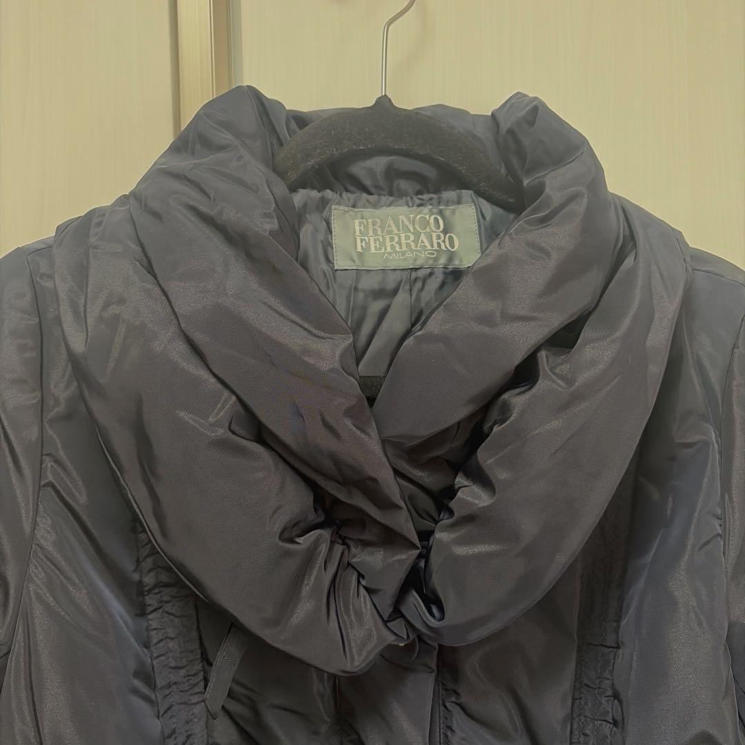 タグ付き✨️フランコフェラーロ ダウンコート ショールカラー Aライン ベルテッド