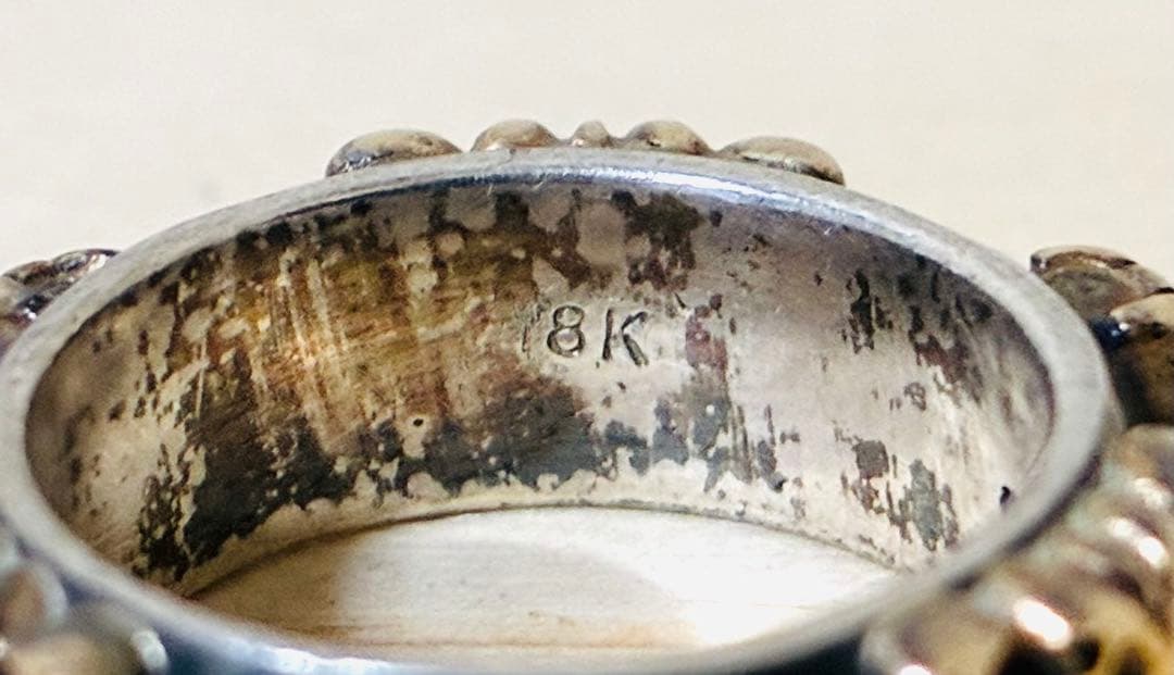 【希少】A&G リング　フローラルクロス　シルバー925 ゴールド　18K