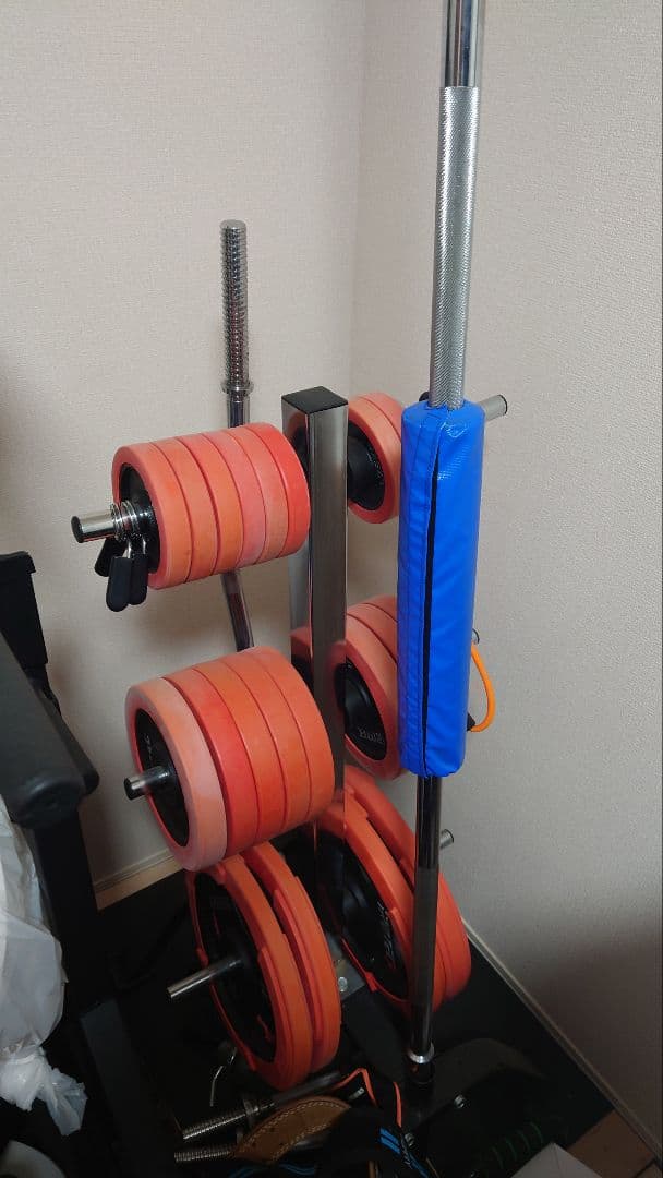 まこ アイロテック100kg バーベルセット + 調整可能ラック