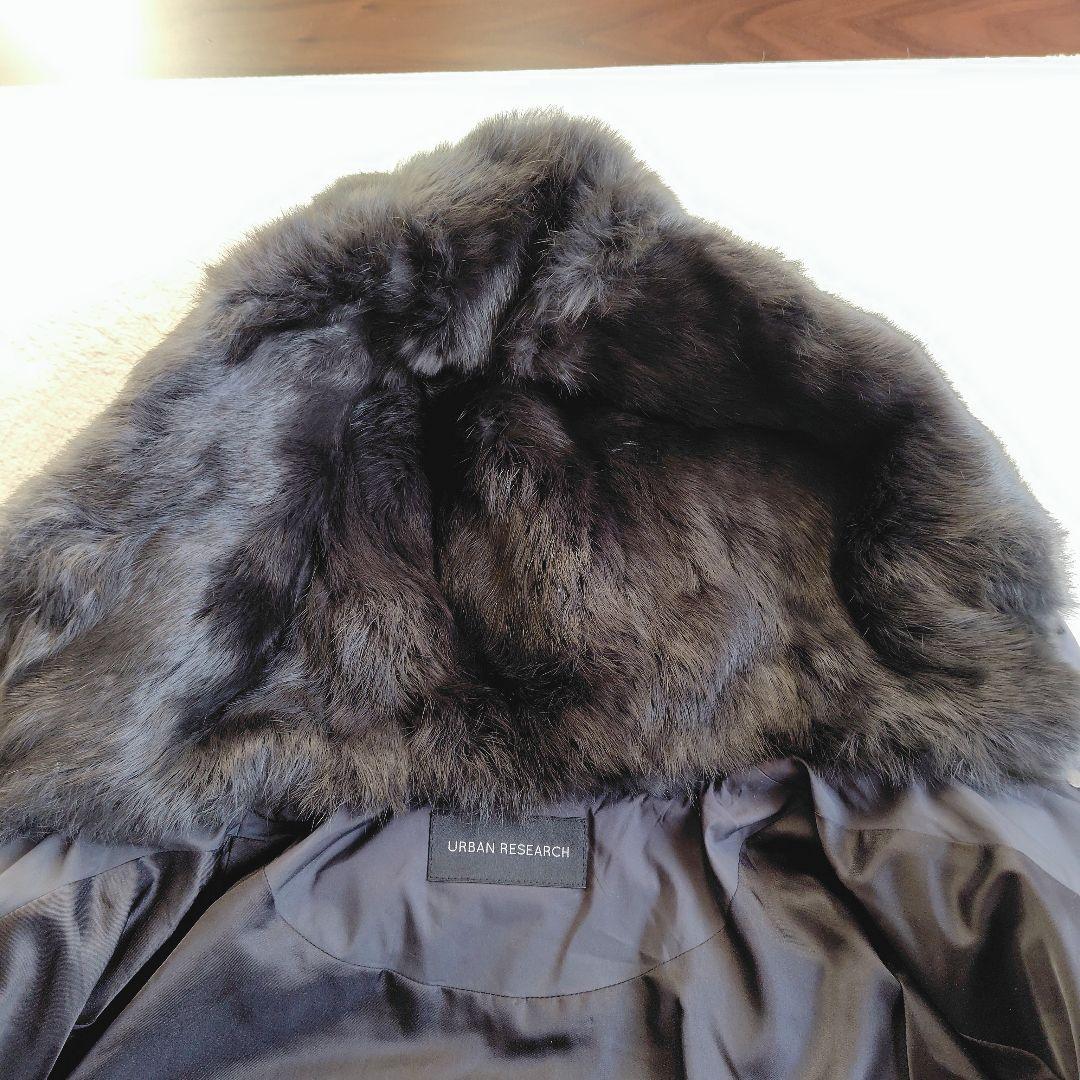 アーバンリサーチ ラビットファー ショートダウン 黒 38 M ジャケット