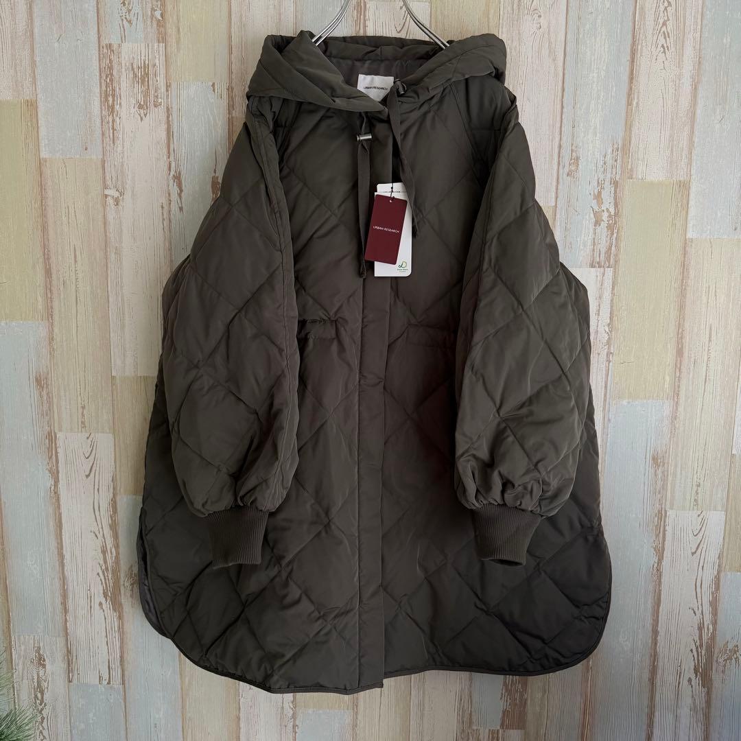 新品タグ付き！ アーバンリサーチ ドロストダウンコート カーキ
