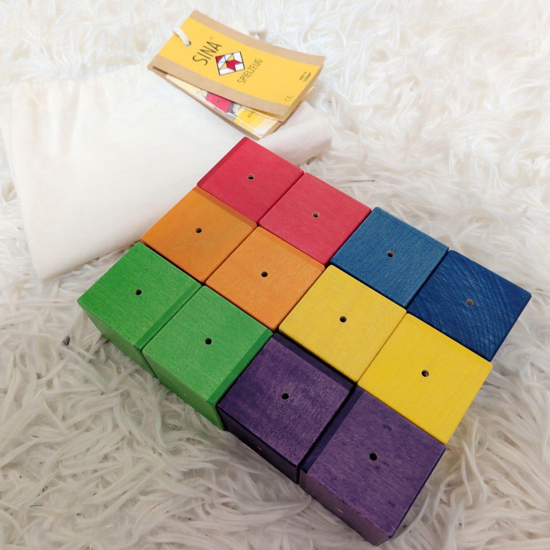 SINA ジーナ　ベビーキューブ　木製 つみき　ブロック 知育玩具　12個