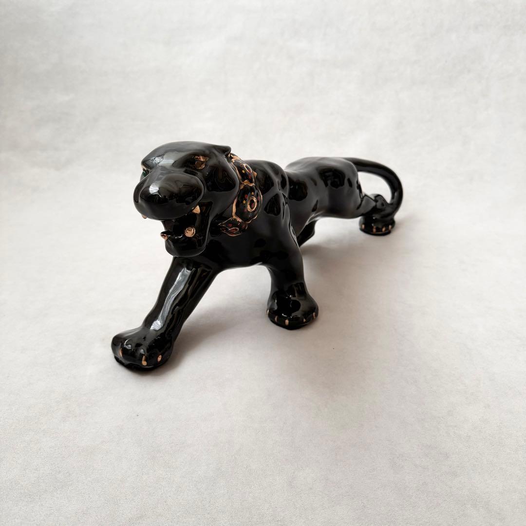 Vintage ブラックパンサー 置物 陶器 50s 60s ミッドセンチュリー