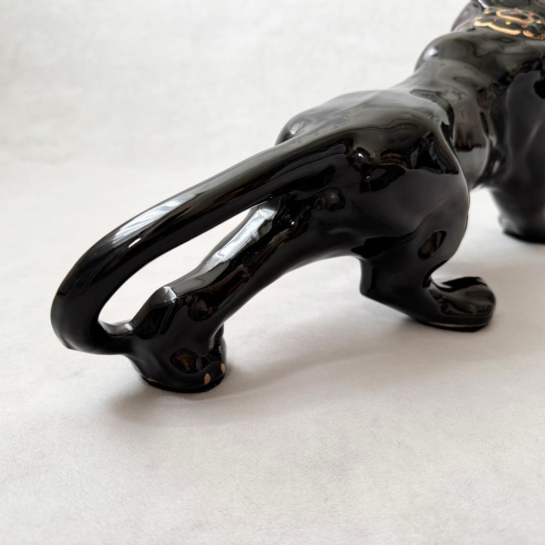 Vintage ブラックパンサー 置物 陶器 50s 60s ミッドセンチュリー