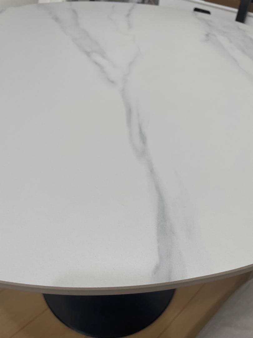 ダイニングテーブル 80cm 大理石調 白