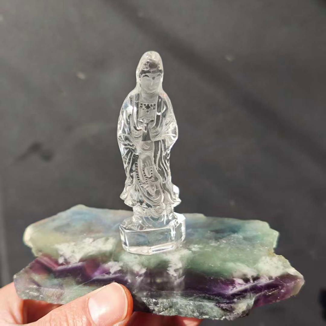 【tomo様確認専用】天然石フェザーフローライトのプレート　NO.020915