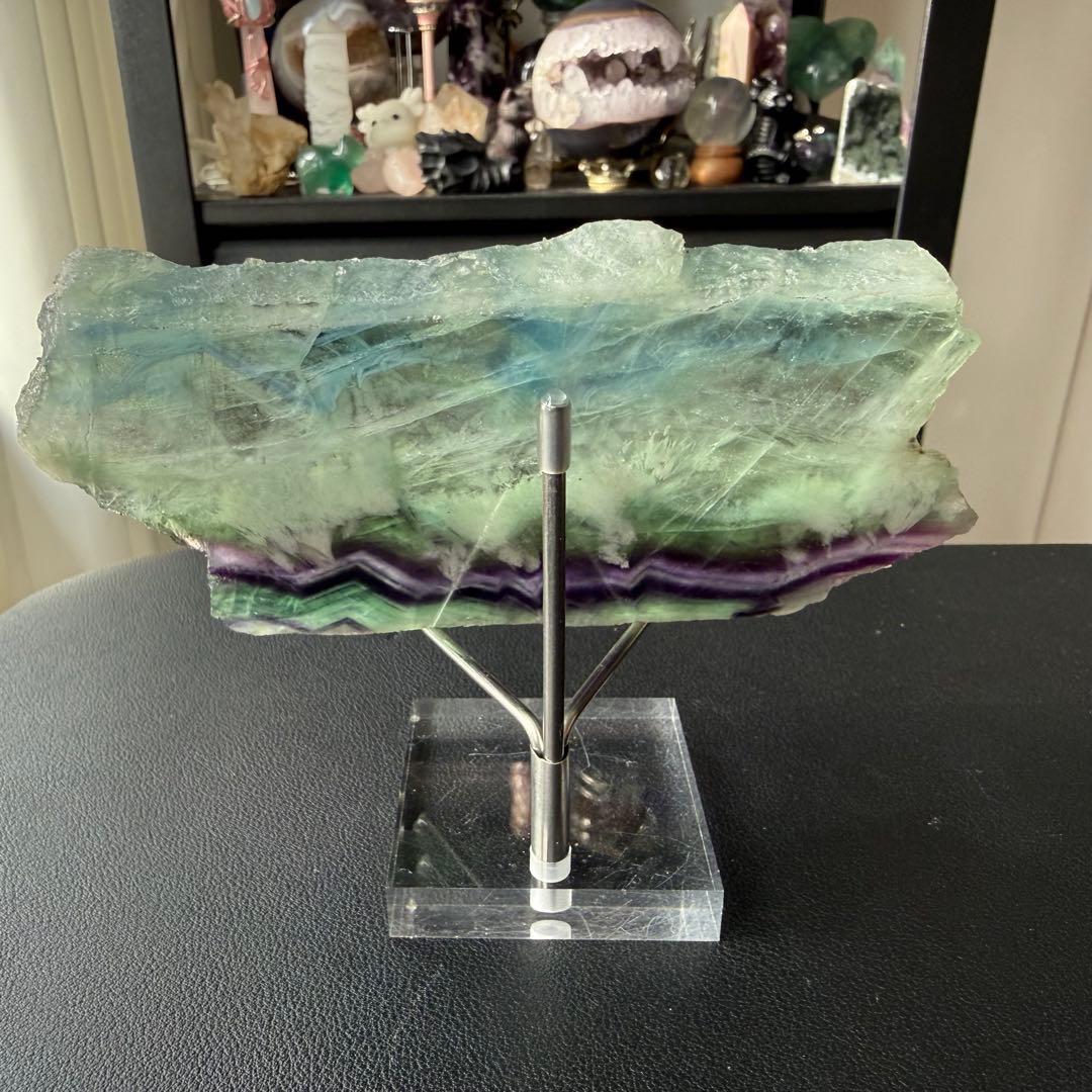 【tomo様確認専用】天然石フェザーフローライトのプレート　NO.020915