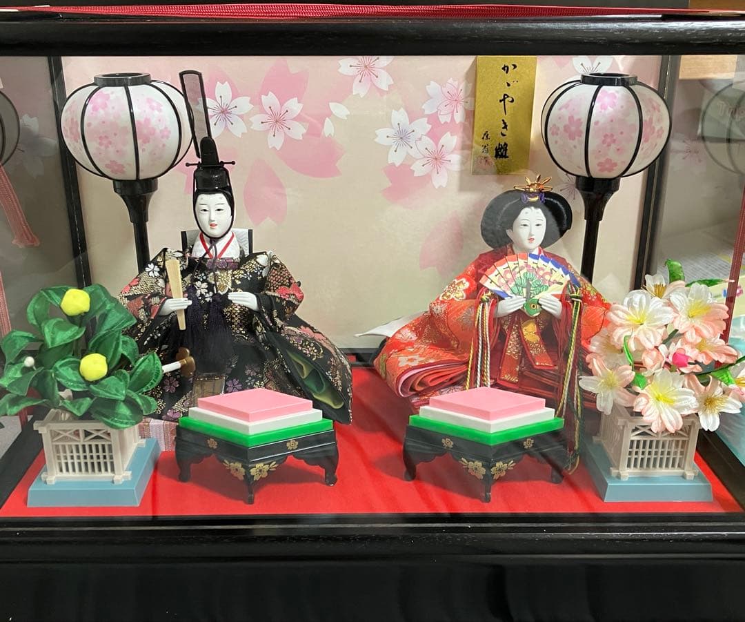 雛人形 ケース入り電気入雪洞付