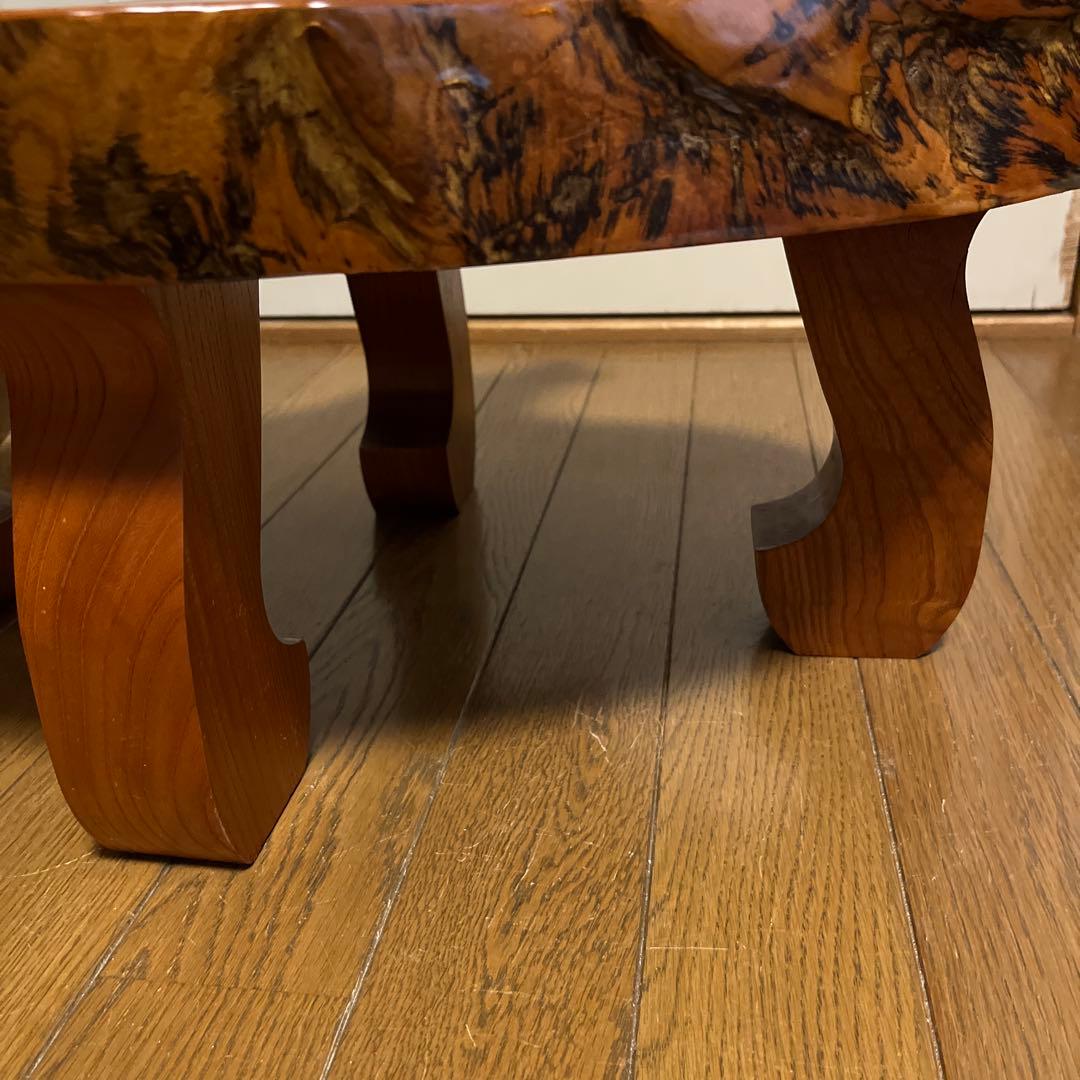 天然木　一枚板　座卓　テーブル　ちゃぶ台　花台　盆栽台　飾り棚