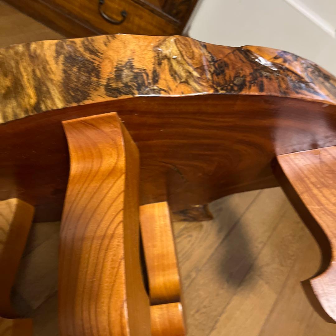 天然木　一枚板　座卓　テーブル　ちゃぶ台　花台　盆栽台　飾り棚