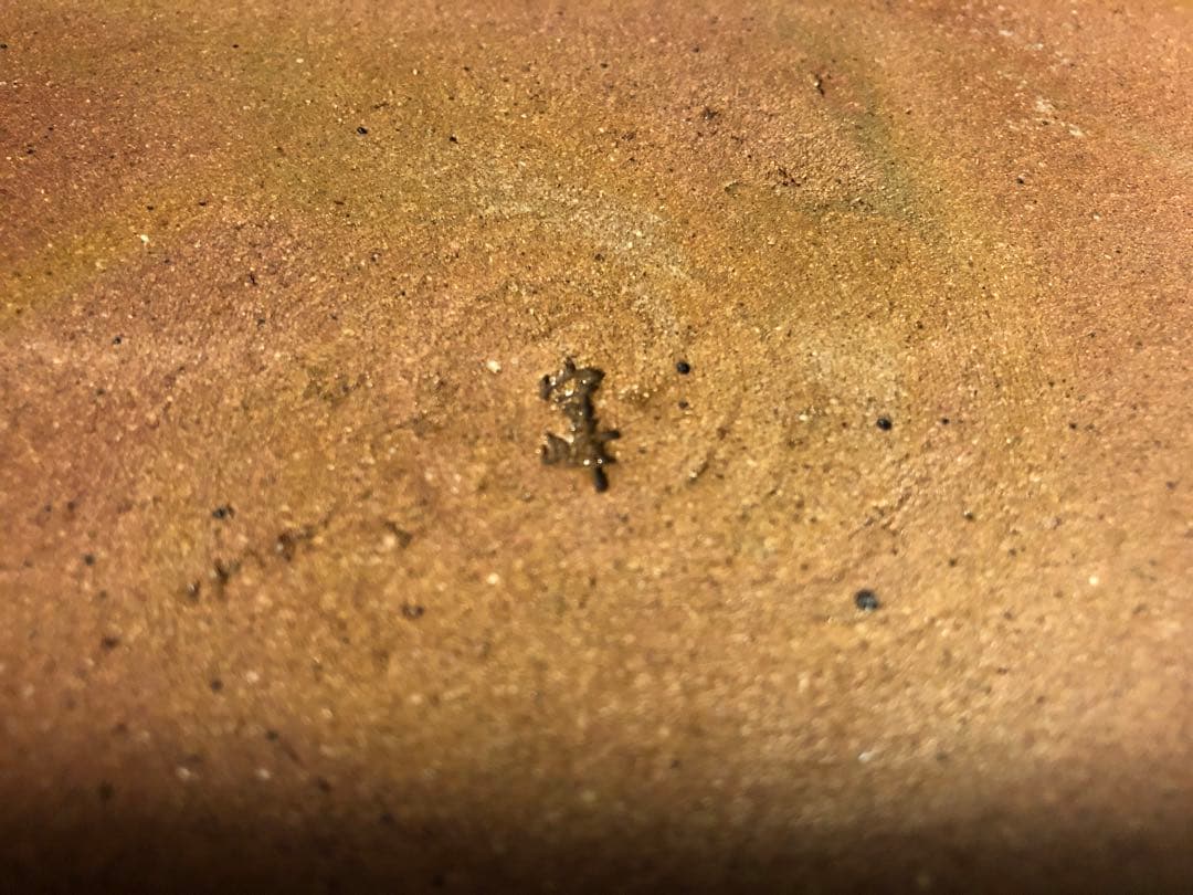 唐津焼　茶色陶器皿　骨董品