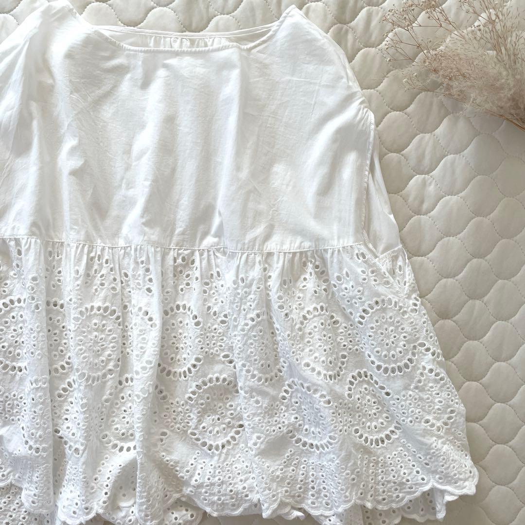 【24SS極美品】BEARDSLEY レースポンチョブラウス　ホワイト