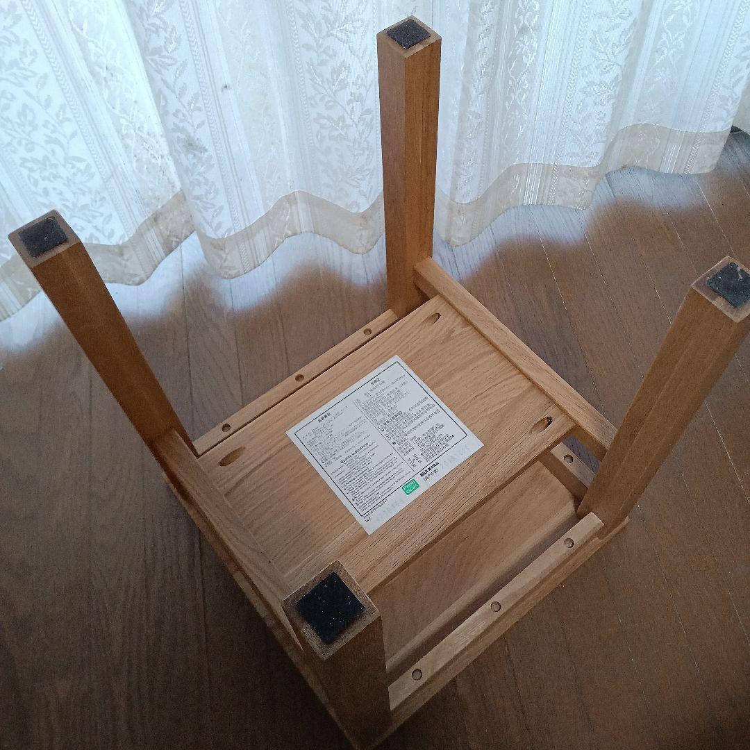 無印良品　無垢材サイドテーブルベンチ・板座・オーク材