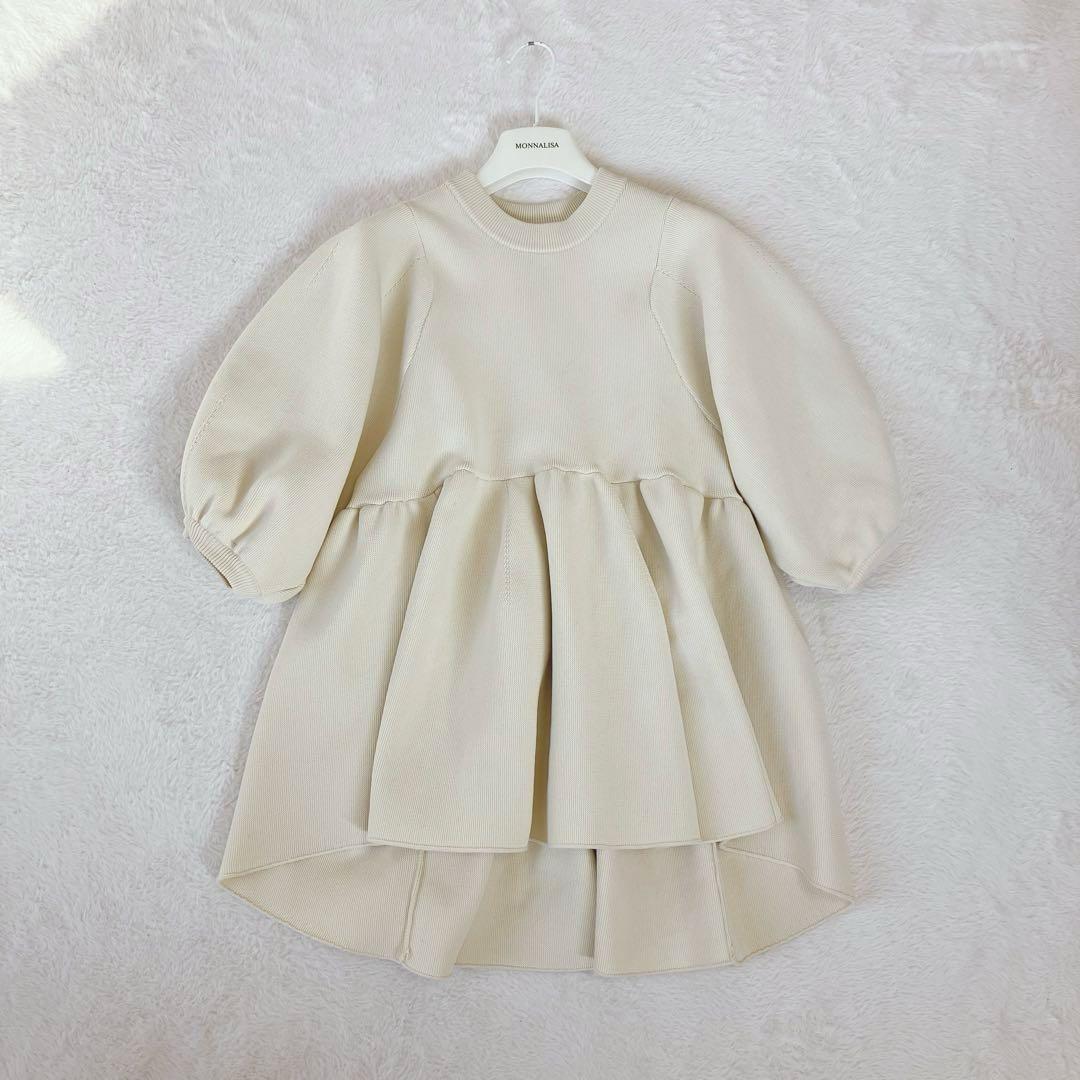 トップス CLANE BALLOON SLEEVE GATHER KNIT TOPS