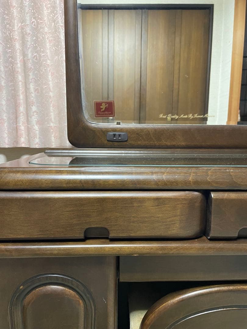 クラシック三面鏡ドレッサー ブラウン