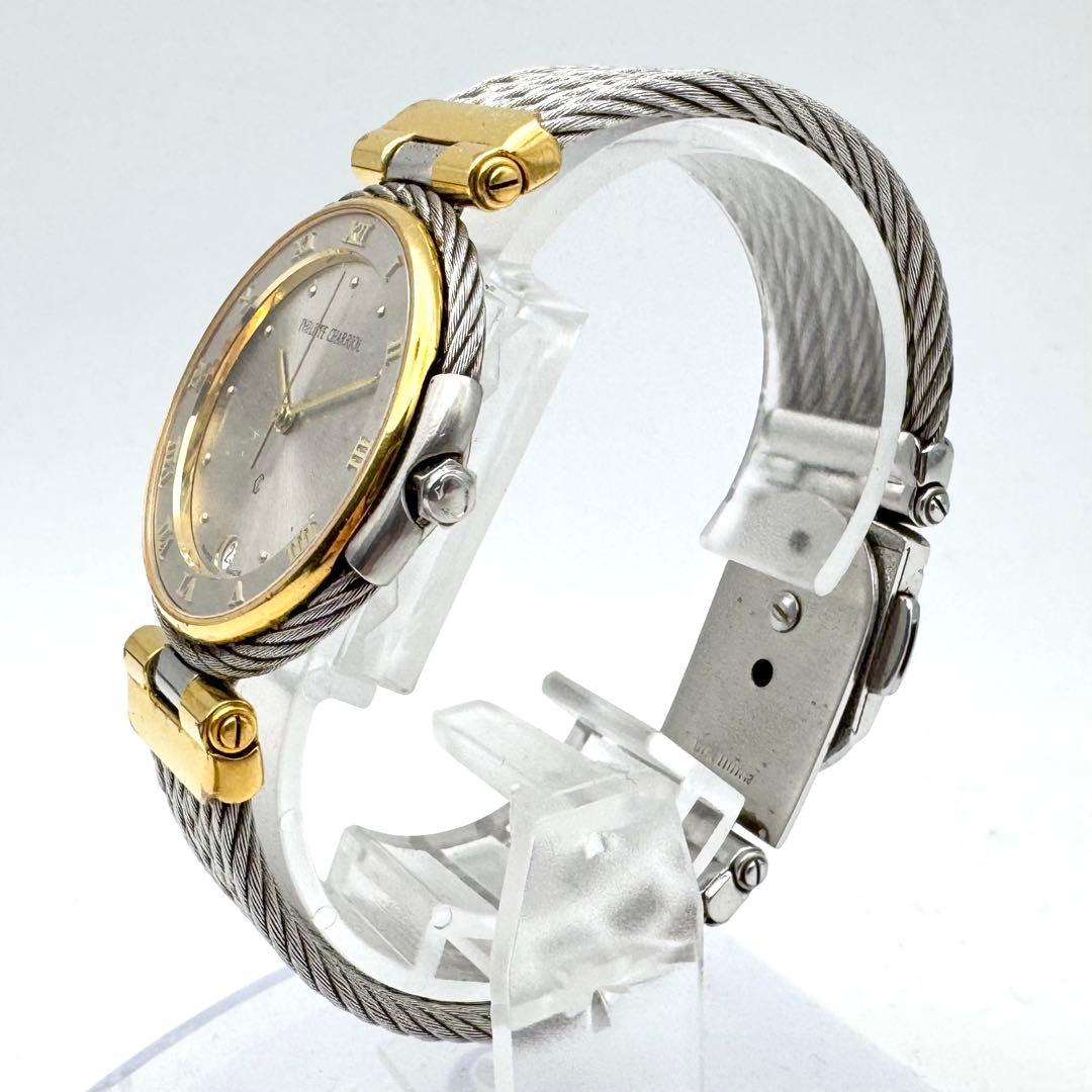 美品 フィリップシャリオール ケルティック クォーツ ワイヤーブレス シルバー