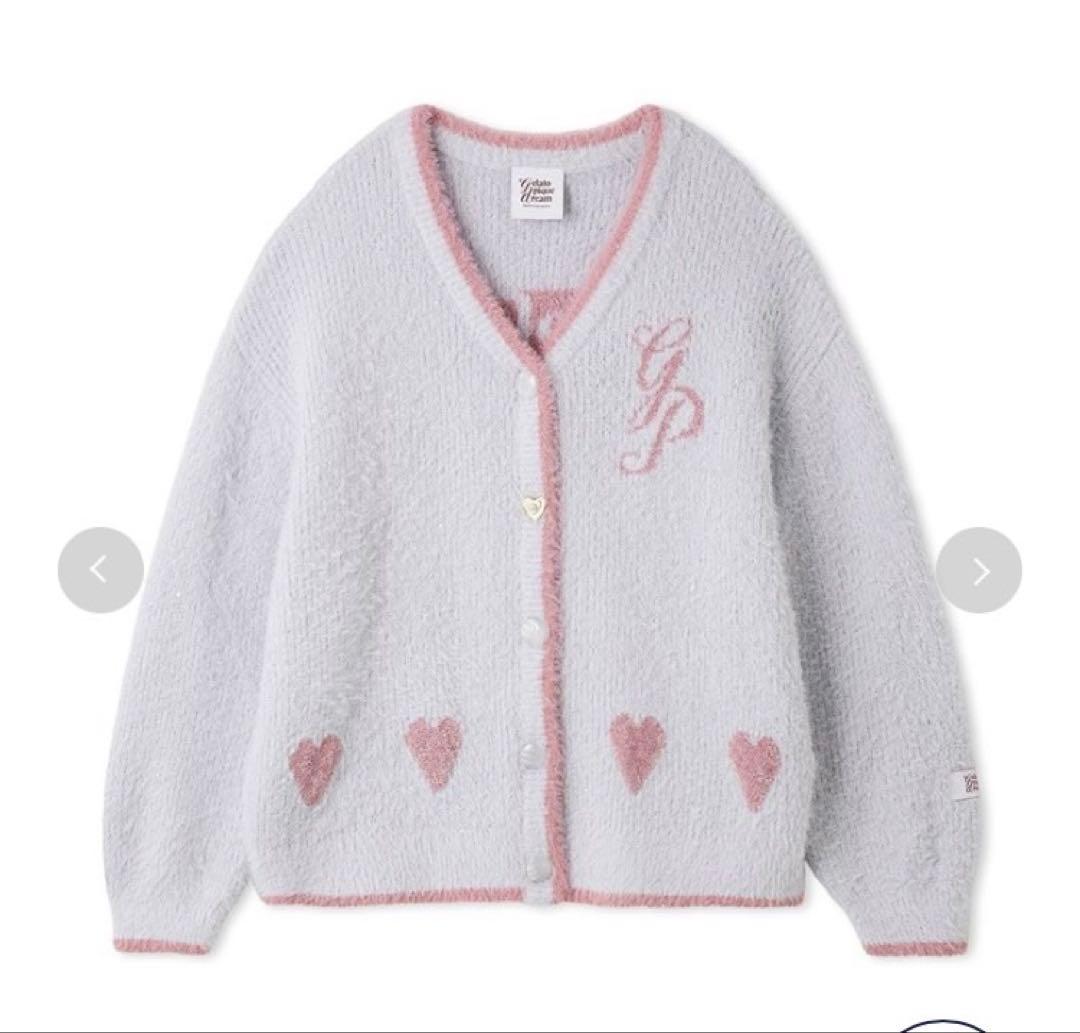 ジェラートピケ ラメフェザーカーディガン