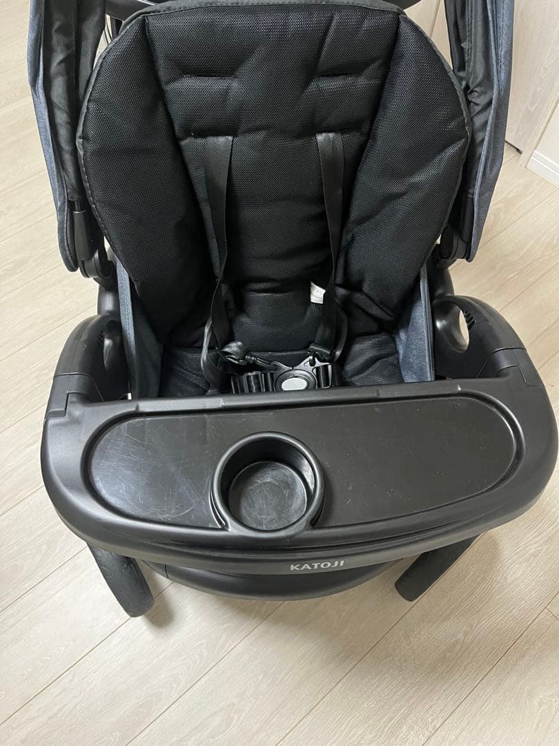 KATOJI 二人でゴーDX ブラック 2人乗りベビーカー　レインカバー未使用