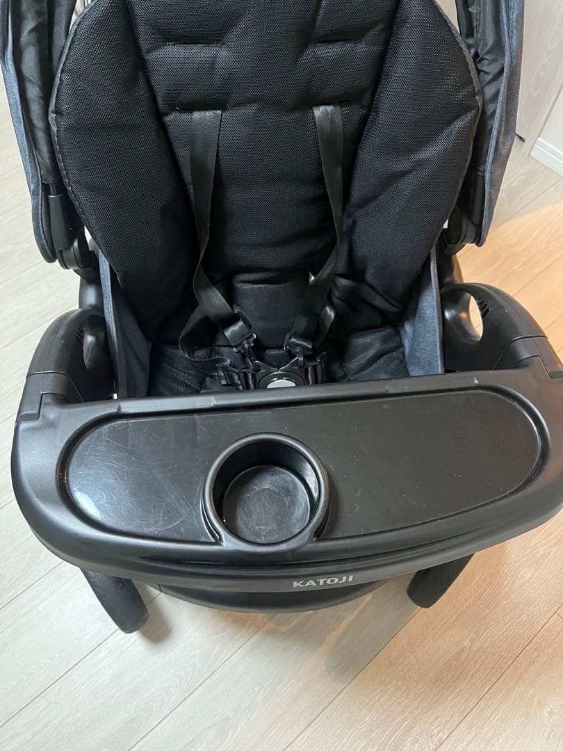 KATOJI 二人でゴーDX ブラック 2人乗りベビーカー　レインカバー未使用