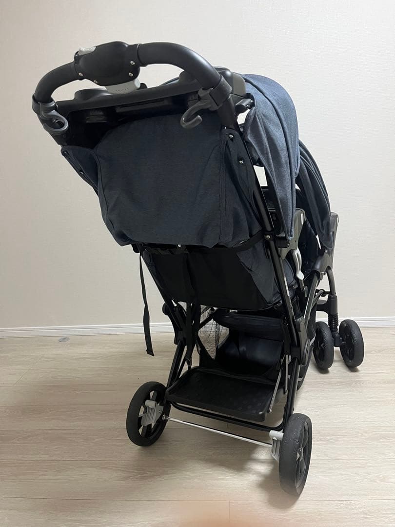 KATOJI 二人でゴーDX ブラック 2人乗りベビーカー　レインカバー未使用