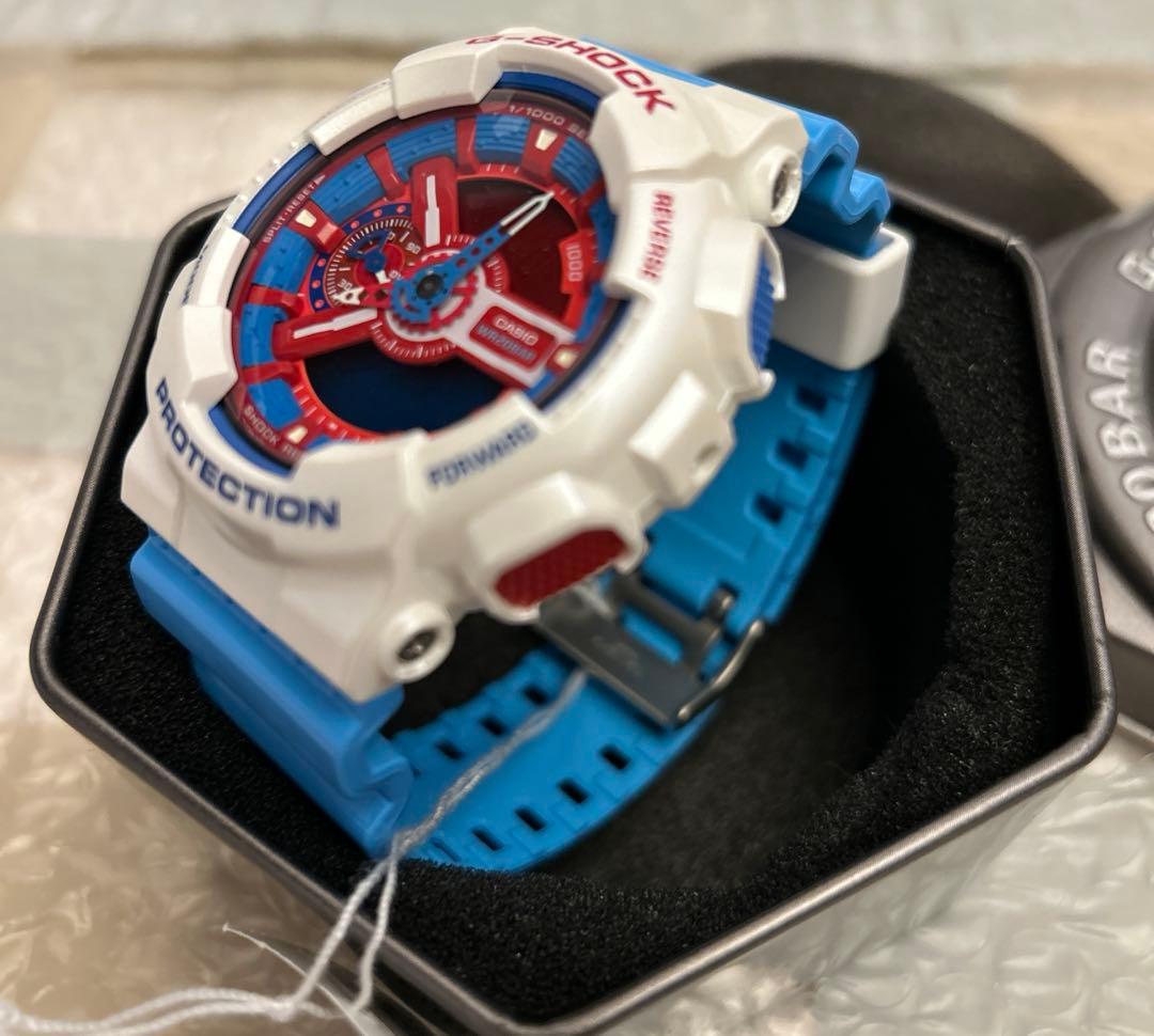 G-SHOCK アナログ　アナデジ　腕時計　ホワイト/ブルー/レッド