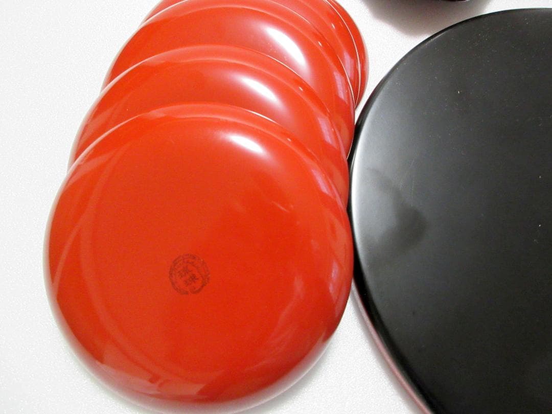【美品】琉球漆器 菓子器 銘々皿 茶托 丸盆 計12点まとめて / 沖縄伝統工芸