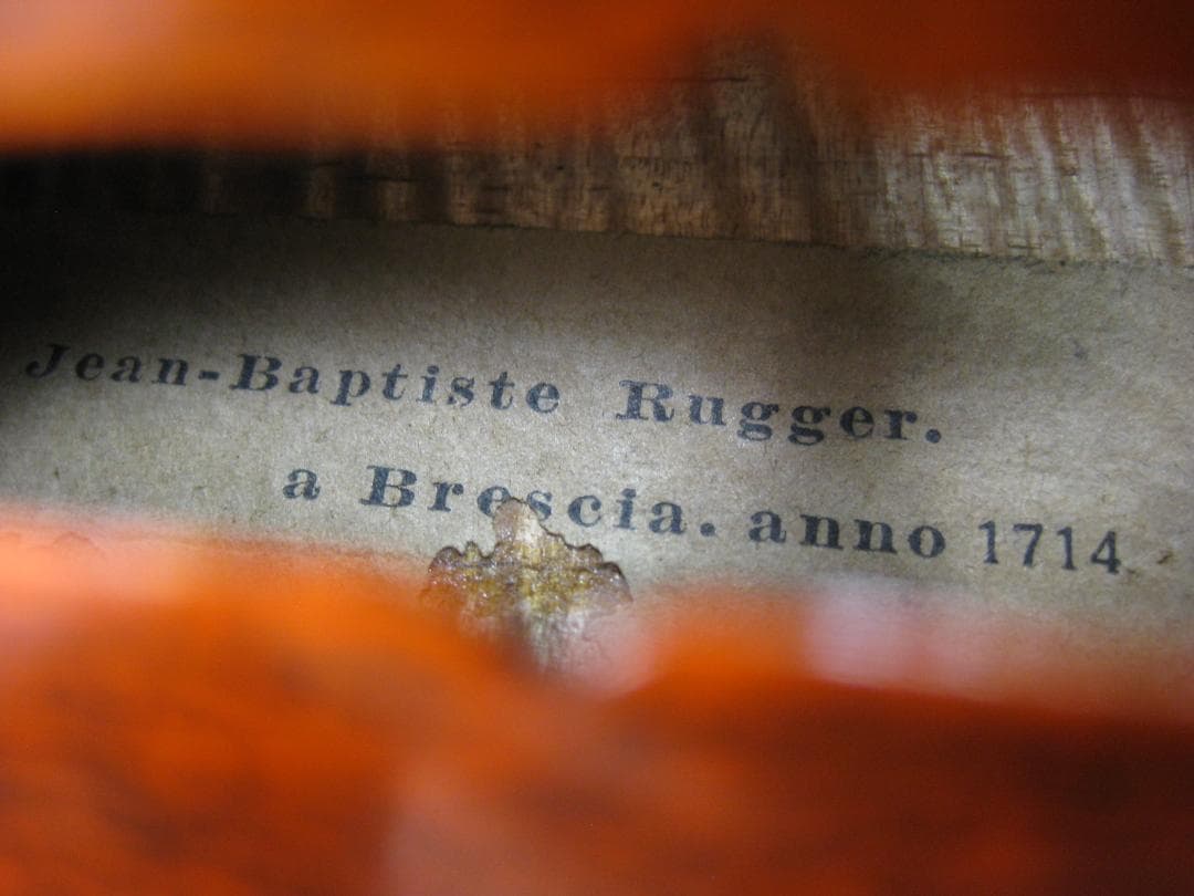 【希少裏板彫刻】 J.B.ルジェリラベル バイオリン 4/4 バロック仕様