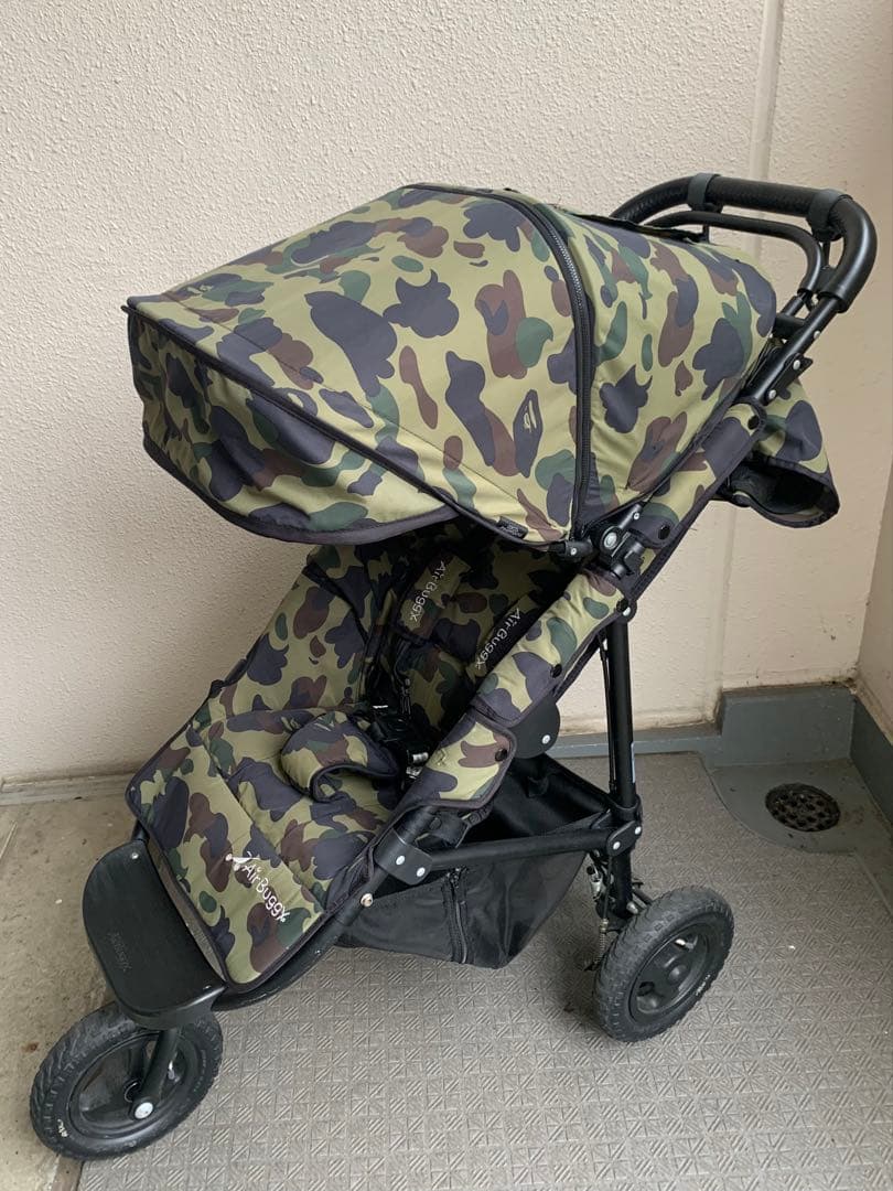 限定 a bathing ape ベビーカー エアバギー カモフラ cybex