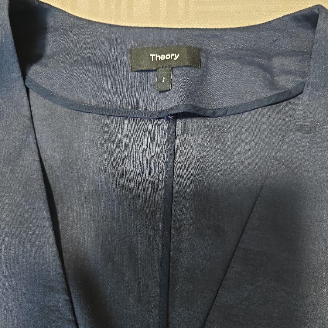 Theory ダークネイビー リネンパンツスーツ上下