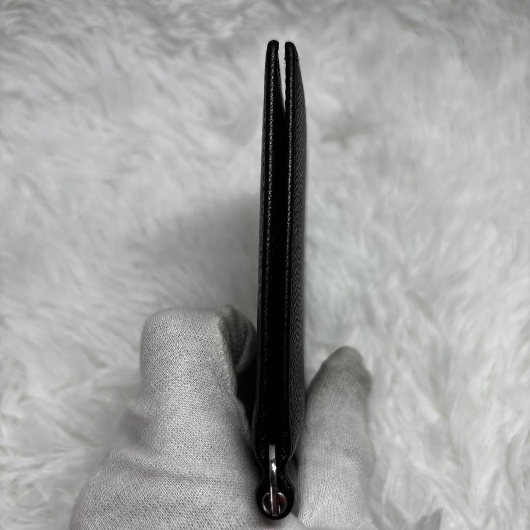 ✨極美品✨ PRADA マネークリップ 型押し サフィアーノレザー ブラック