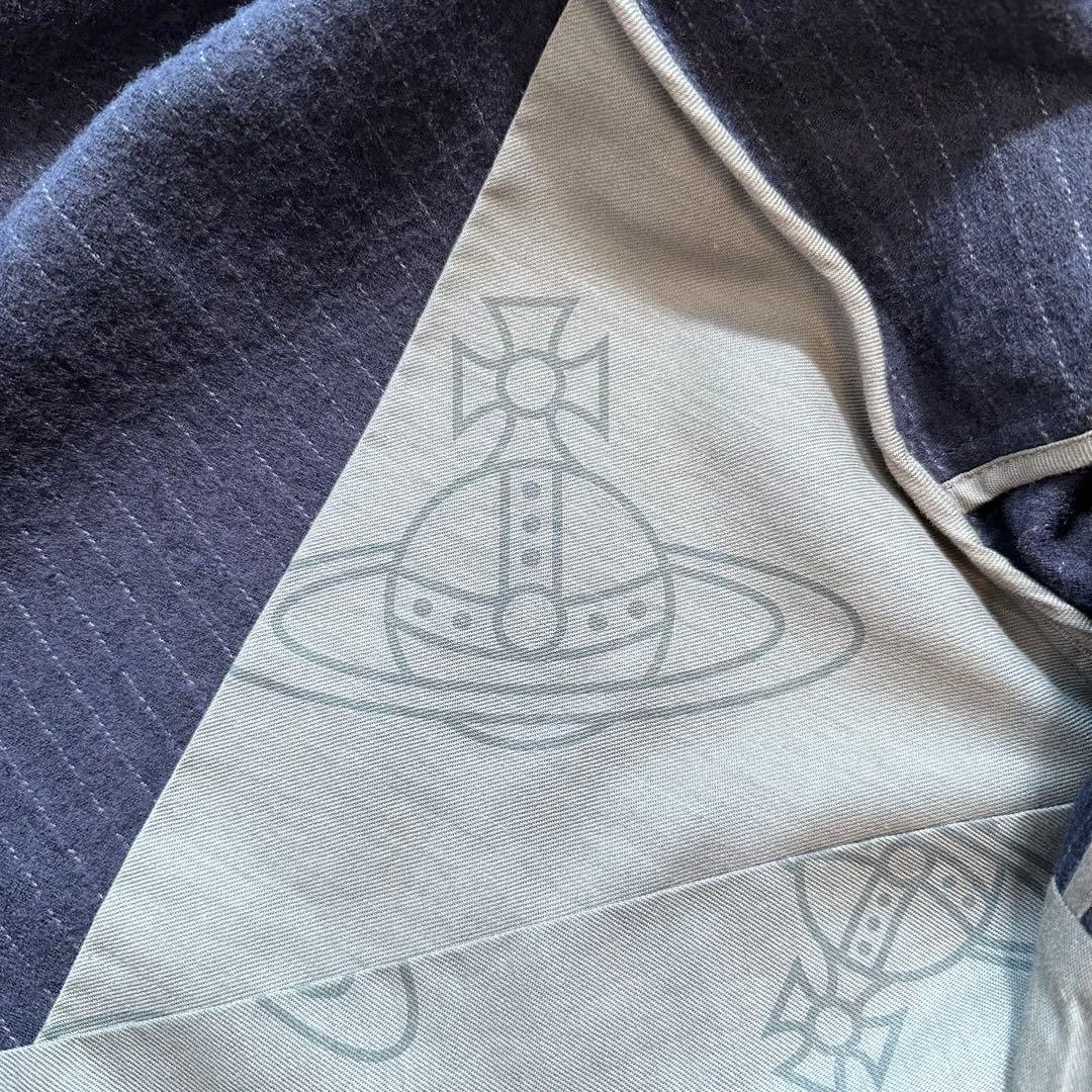 現行品✨ヴィヴィアンウエスドウッドマン プレッジ ストライプジャケット 紺 44