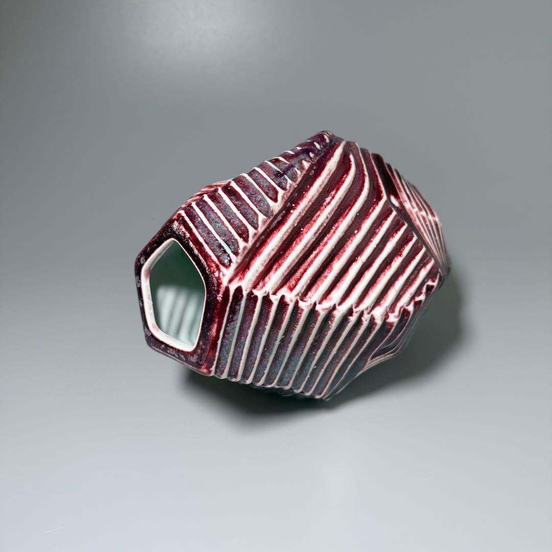 人間国宝　中島宏　初期作　辰砂　現代アート　弓野窯　希少　本人作　高21cm