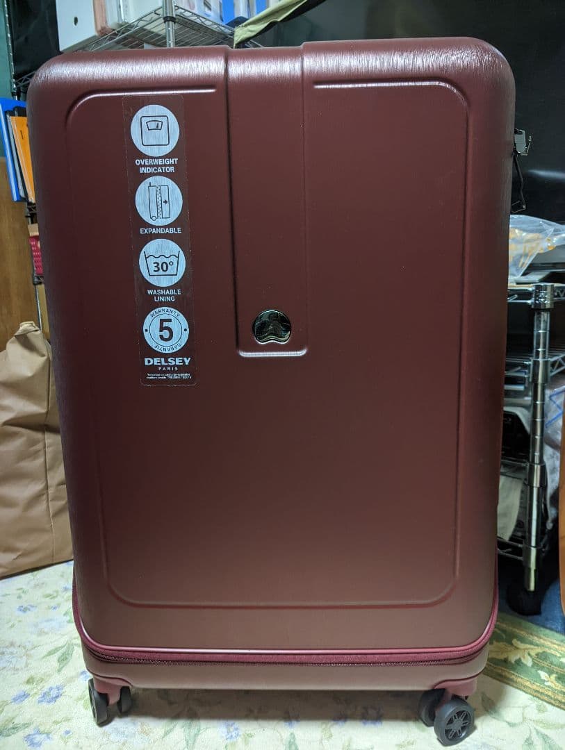 DELSEY　フロントオープン特大キャリーケース　レッド