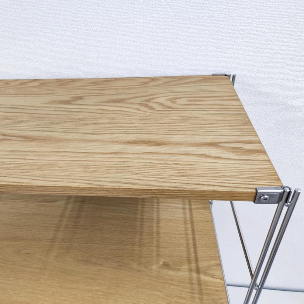 無印良品 ステンレスユニットシェルフ　オーク材棚セット　ワイド小　３段