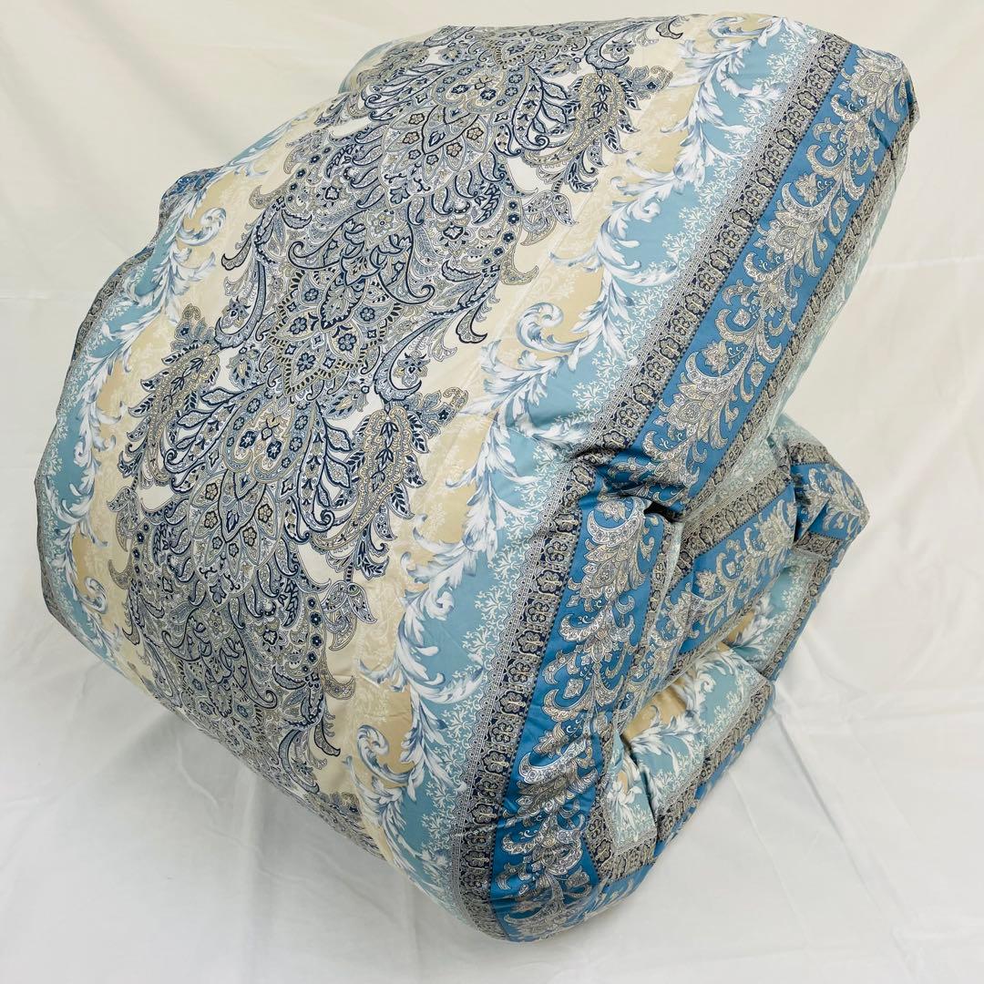 羽毛布団 シングル 増量 抗菌防臭羽毛 ブルー 日本製　特別価格 BL