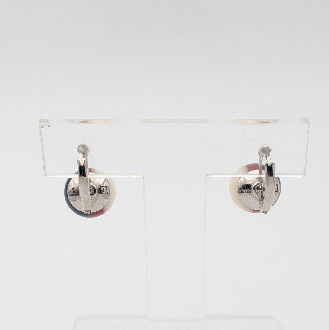 グッチ GUCCI インターロッキング トリコロール ピアス