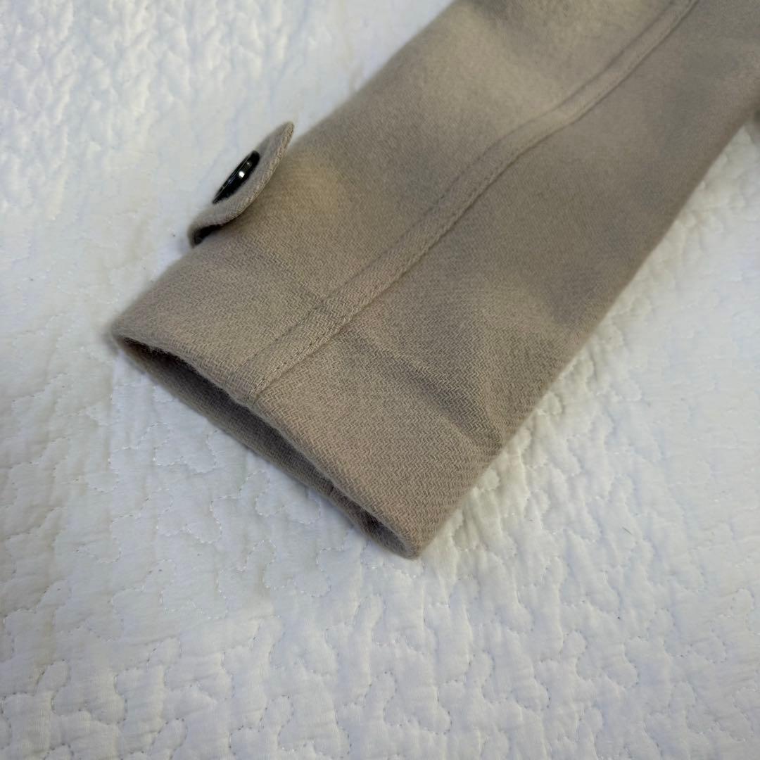 バーバリーロンドン 襟ボア ウールトレンチ ロング ノバチェック 38