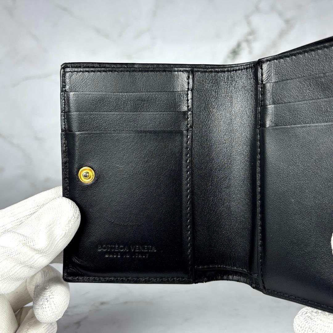 BOTTEGA VENETA ボッテガヴェネタ 二つ折り財布 カセット　ブラック