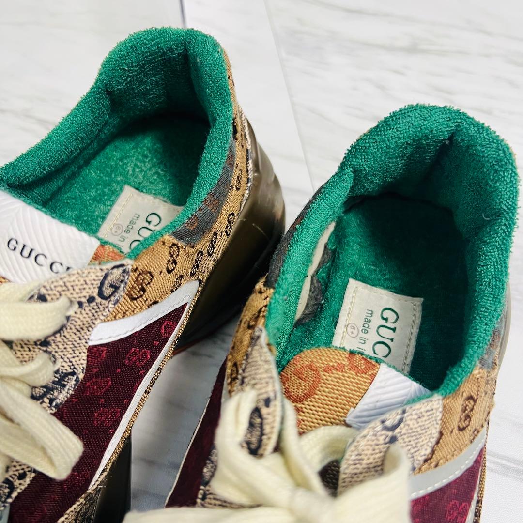 極美品 GUCCI ライトン GGスプリーム 厚底 ダッドスニーカー 25.5位