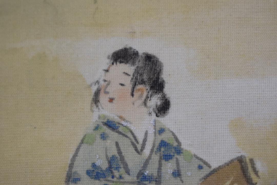 【真作】吉田逸言/月下砧之図/山水図/掛軸☆宝船☆Y-909　JM